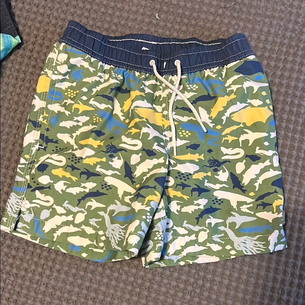 GAP Blue and Green Patterned Swim Shorts